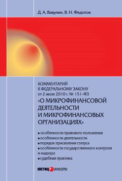 Читайте книги онлайн на Bookidrom.ru! Бесплатные книги в одном клике Денис Вавулин - Комментарий к Федеральному закону от 2 июля 2010 г. №151-ФЗ «О микрофинансовой деятельности и микрофинансовых организациях» (постатейный)